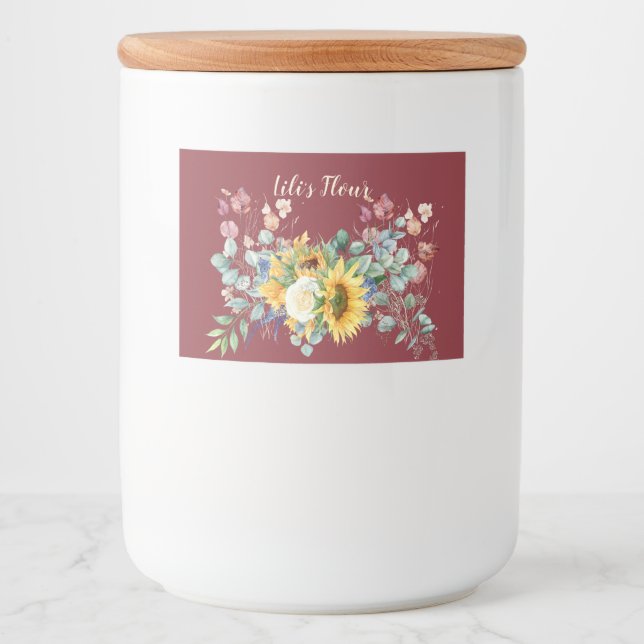 Custom Sunflower Storage Food Label (Front)