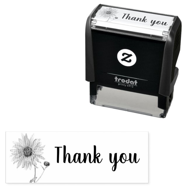 Custom Sunflower Thank You  Self-inking Stamp (In Situ)