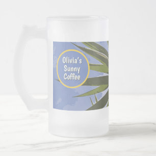 Custom Sunny Coffee Tropical Yucca Frosted Glass Beer Mug