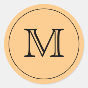 Custom Sunny ORANGE Black Monogram Letter Seals
