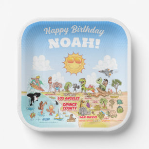 Custom Sunny SoCal Paper Plate