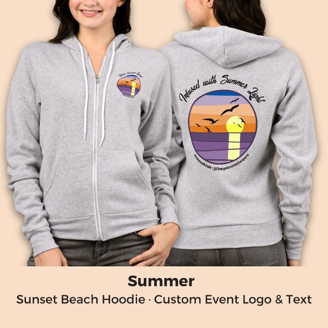 Custom Sunset Beach · Event & Brand Text Hoodie (Custom Sunset Beach · Event & Brand Text Hoodie)