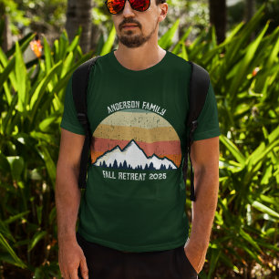 Custom Sunset Fall Family Reunion Green Mountain T-Shirt
