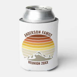 Custom Sunset Mountain Family Reunion Vintage Can Cooler