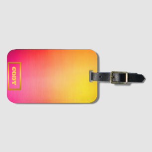 Custom Sunset Ombre Pink and Yellow Travel  Luggage Tag