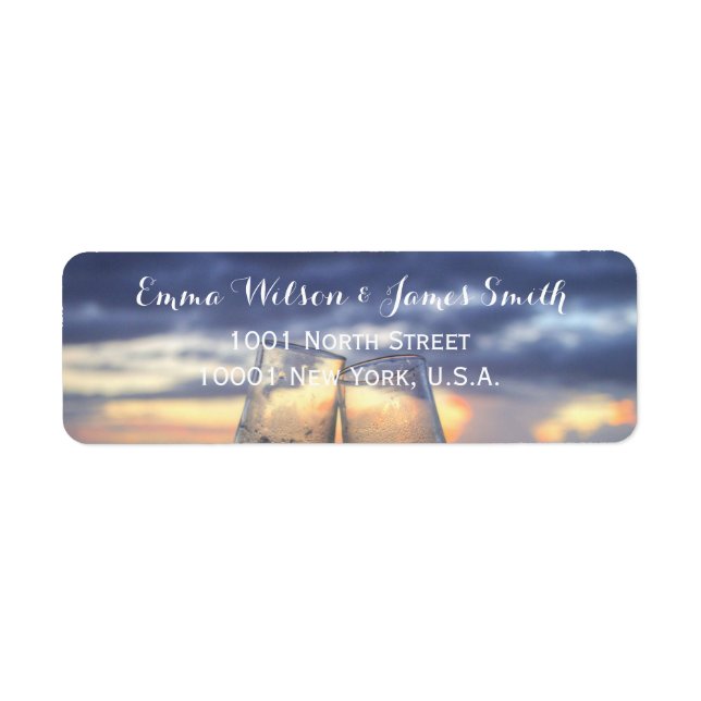 Custom Sunset On The Beach Return Address Labels (Front)