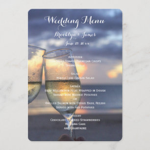 Custom Sunset On The Beach Wedding Menu