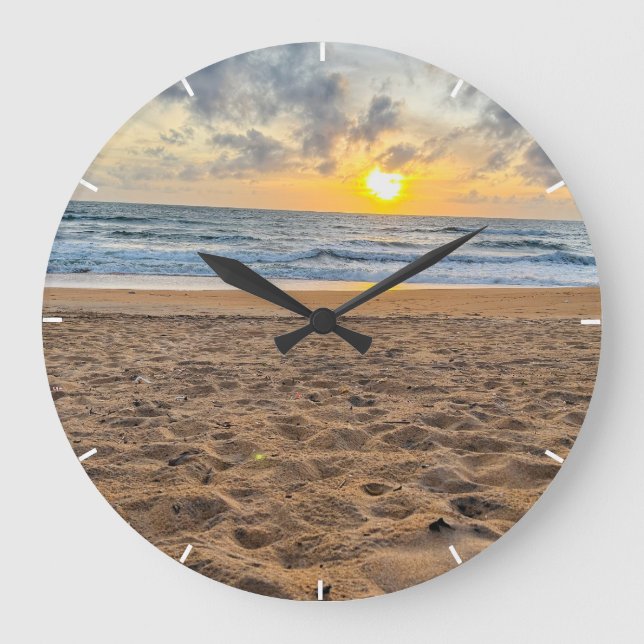 Custom Sunset Photo Personalised Wall Clock (Front)