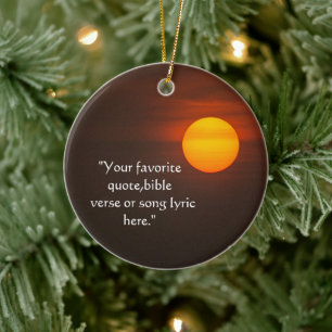 Custom Sunset Photo Template Ceramic Tree Decoration
