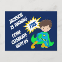 Custom Superhero Boy Birthday Party Invitation