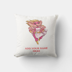 Custom Superhero Elephant Mum of Twins Cute Cartoo Cushion