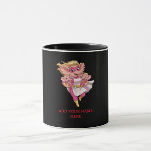 Custom Superhero Elephant Mum of Twins Cute Cartoo Mug