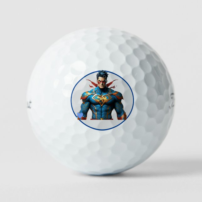 "Custom Superhero Illustrations" Golf Balls (Front)