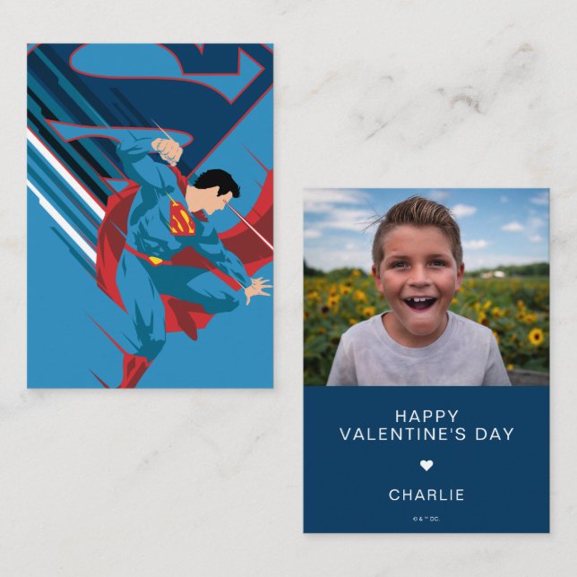 Custom Superman Photo Valentine Card (Front/Back)