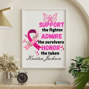 Custom support the fighter breast cancer awareness poster