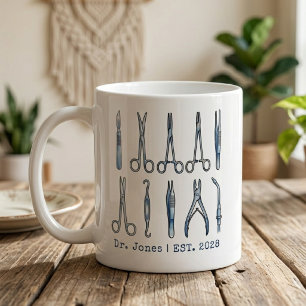 Custom Surgeon Medical Doctor Graduate Watercolor Coffee Mug