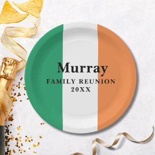 Custom Surname Irish Family Reunion Paper Plate
