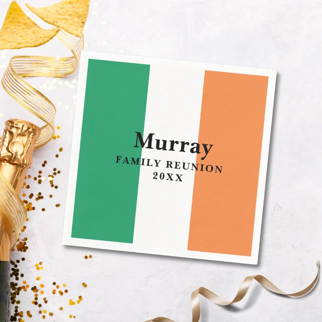 Custom Surname Irish Family Reunion Paper Plate Napkin (Creator Uploaded)