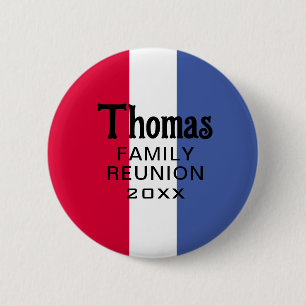 Custom Surname Name Reunion 6 Cm Round Badge