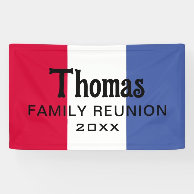 Custom Surname Name Reunion Banner (Horizontal)