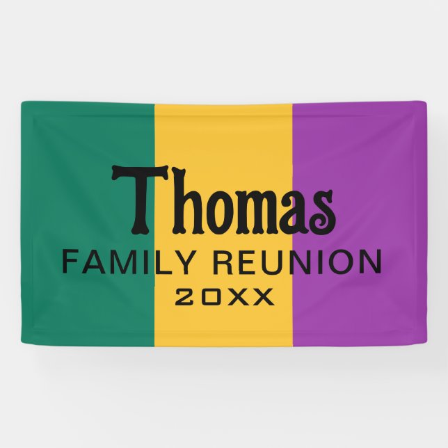 Custom Surname Name Reunion Banner (Horizontal)