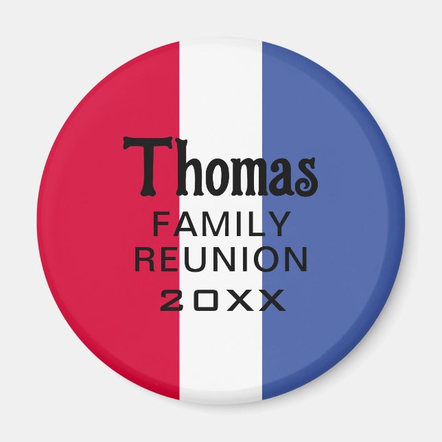 Custom Surname Name Reunion Magnet (Front)