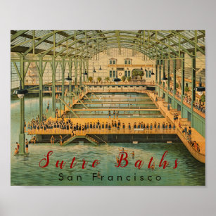 Custom Sutro Baths San Francisco California 1885 Poster