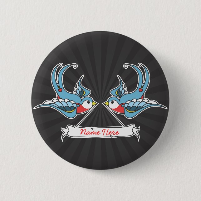 Custom Swallows 6 Cm Round Badge (Front)