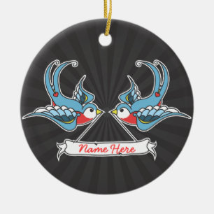Custom Swallows Ceramic Tree Decoration
