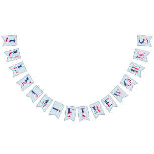Custom Swallowtail Party Bunting Banner July 4