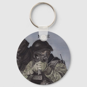 CUSTOM SWAT Police Keychain ID Tag Panting Miranda