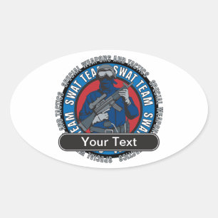 Custom SWAT Team Oval Sticker