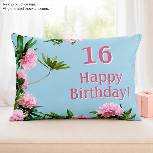 Custom Sweet 16 Rhododendron Birthday Decorative Cushion