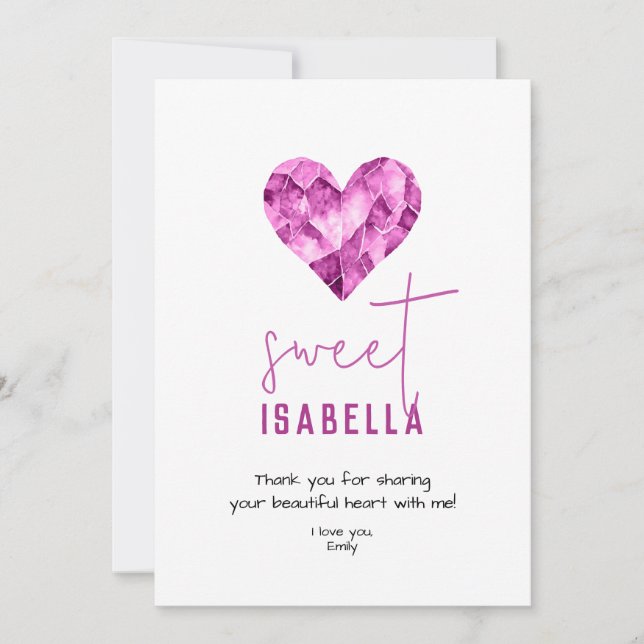 Custom sweet friend love card with purple heart (Front)