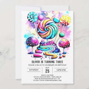Custom Sweet Lollipop Birthday Invitation