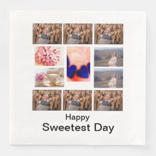 Custom Sweetest Day 11 Photo Collage Napkin