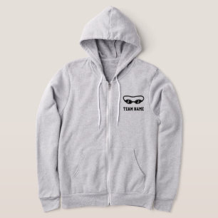 Custom swim team coach zippered hoodie for men