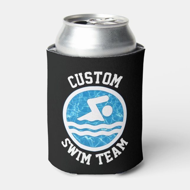 Custom Swim Team Name or Text Swimming and Diving Can Cooler (Can Front)