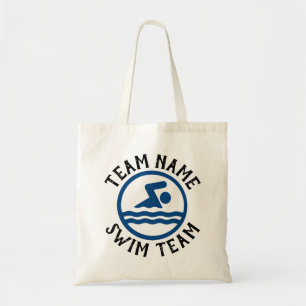 Custom Swim Team Name Swimmer's Swimming & Diving Tote Bag