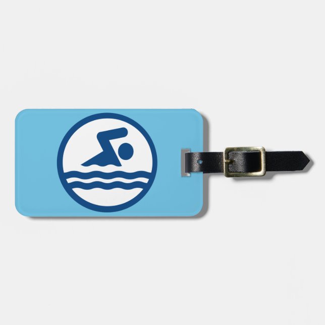Custom Swimming Luggage Tag (Front Horizontal)