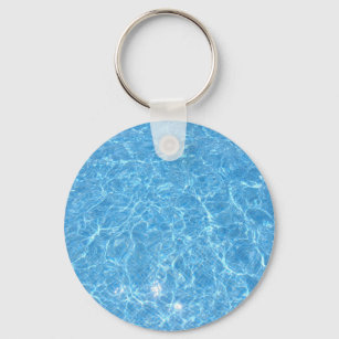 Custom Swimming Pool Blue Water Blank Template Key Ring