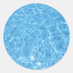 Custom Swimming Pool Blue Water Trendy Blank Classic Round Sticker