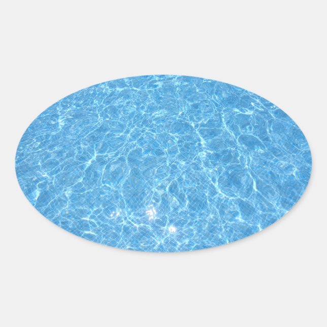 Custom Swimming Pool Party Elegant Trendy Blank Oval Sticker (Front)