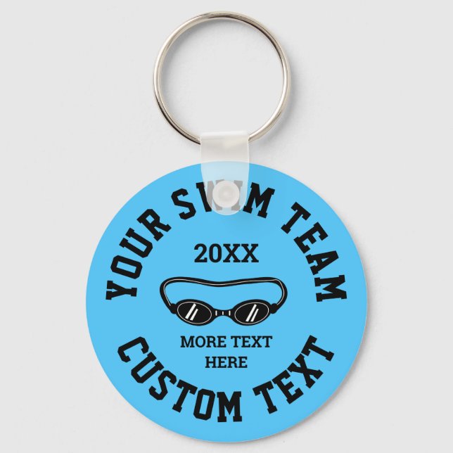 Custom swimming team keychain for swimmers (Front)