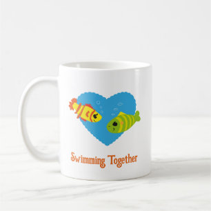 Custom Swimming Together Fish Couple Love Coffee Mug