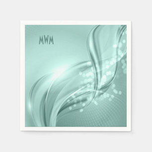 Custom Swirl Mint Green Pattern Cocktail Napkins