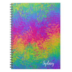 Custom Swirl Rainbow Spiral Notebook - Personalise
