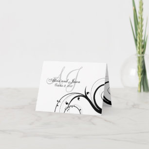 Custom Swirl Wedding RSVP Note Cards