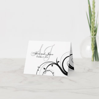 Custom Swirl Wedding RSVP Note Cards