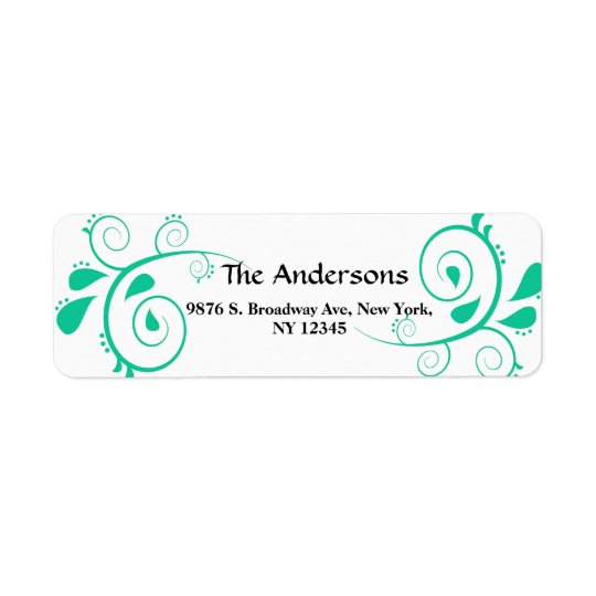 Custom Swirls Return Wedding Address Label